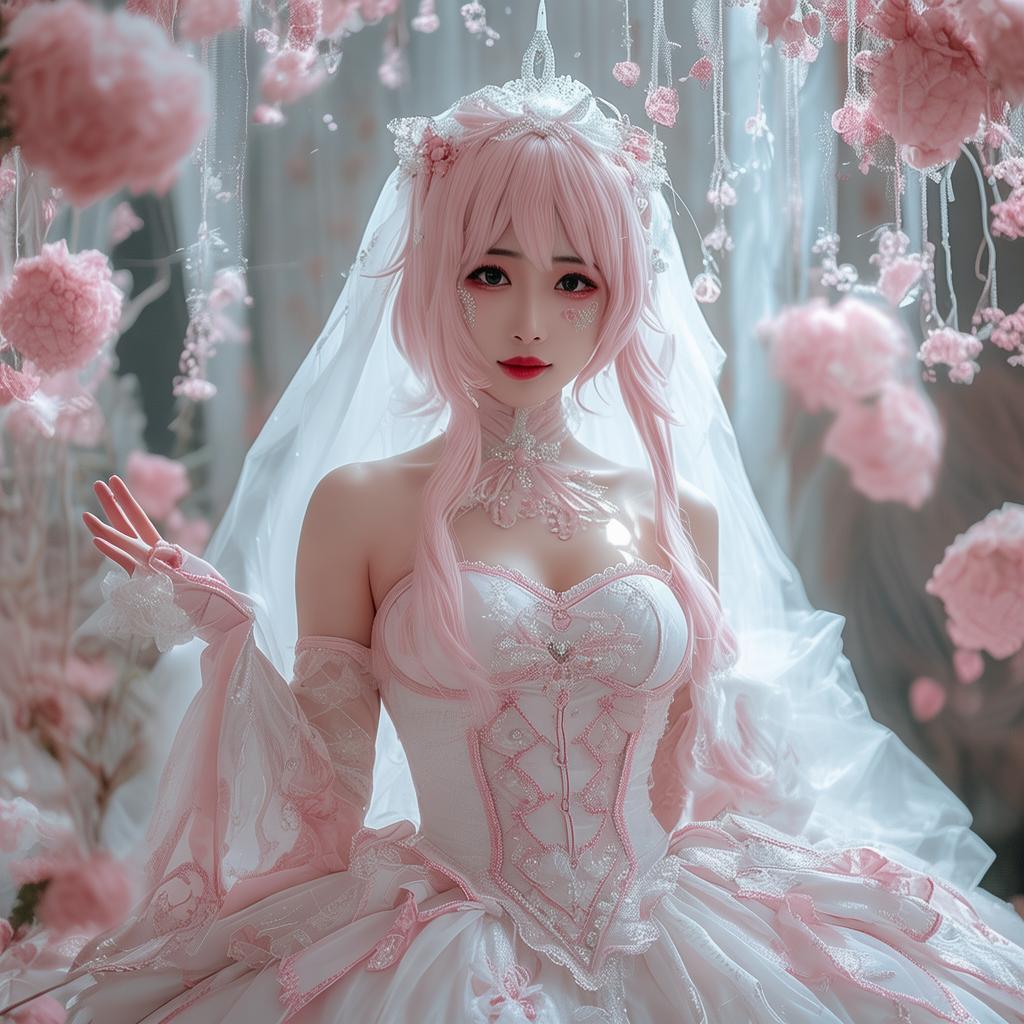 Rioko凉凉子Cos《少女前线》95式花嫁套图：绝美新娘等你“捡”-YYvideo